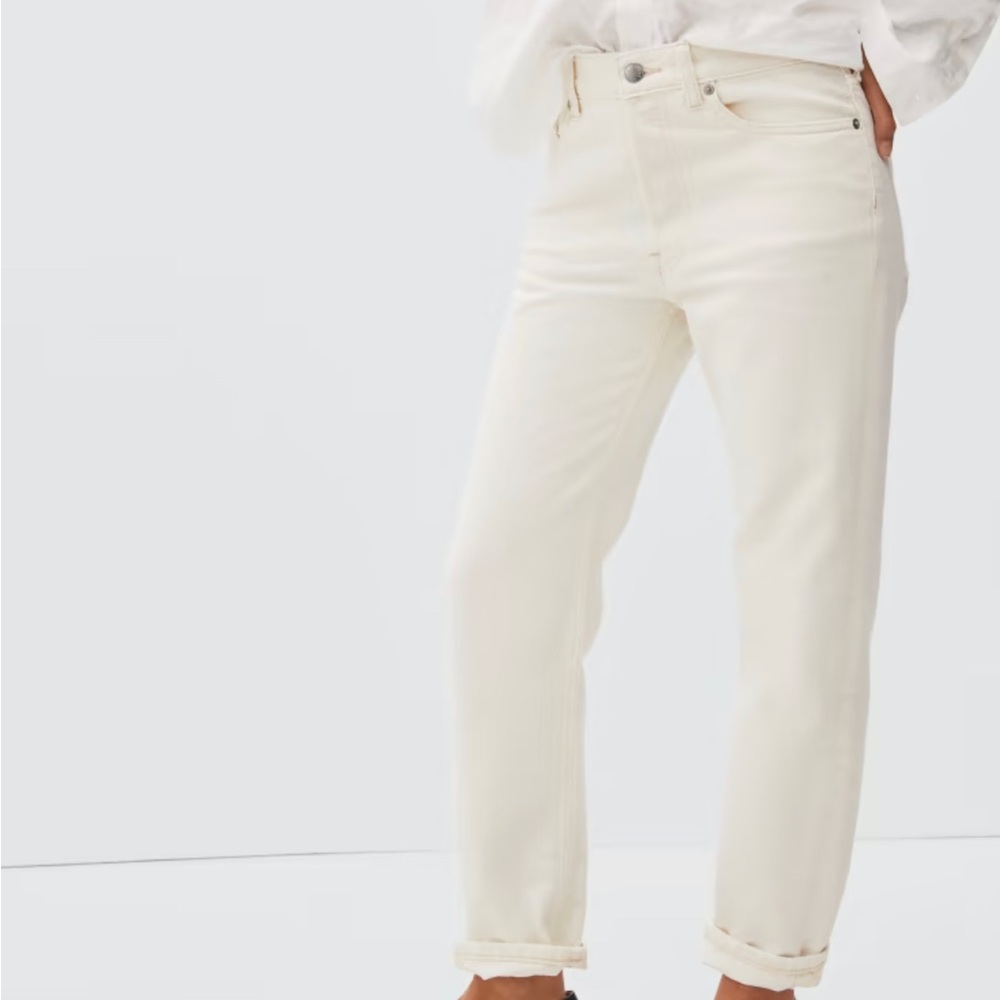 Everlane The Rigid Slouch Ecru Ivory Cream Jean, Size 27 Regular